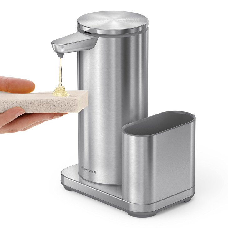 14 oz. Liquid Sensor Pump with Caddy, high-Grade Brushed Stainless Steel