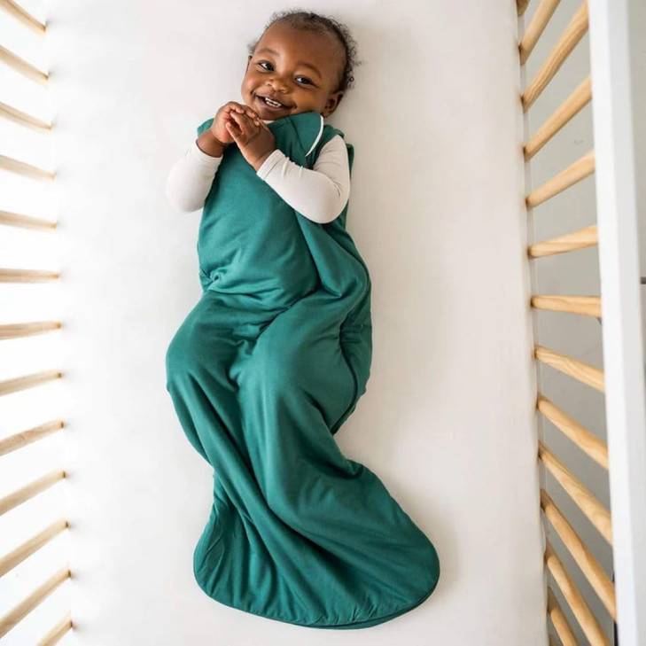 KYTE BABY Sleep Bag 1.0 TOG, Rayon Made from Bamboo Wearable Blanket with Dual Zipper for Infants and Toddlers, Year Round Nursery Essential (M, Emer