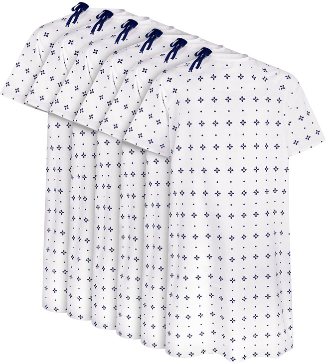 Utopia Care 6 Pack Unisex Hospital Gowns, Patient Gowns for Women and Men with Back Tie, Comfortably Fits Sizes up to 2XL, Pack of 6, Blue Star