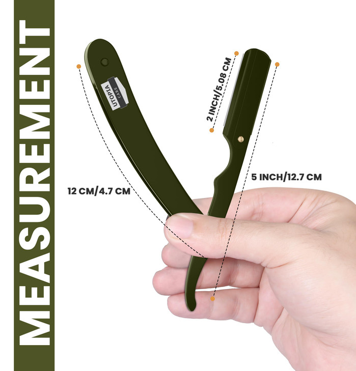 Utopia Care Professional Straight Razor for Men, Barber Straight Edge Razor Safety with 100 Pack Blades, Green