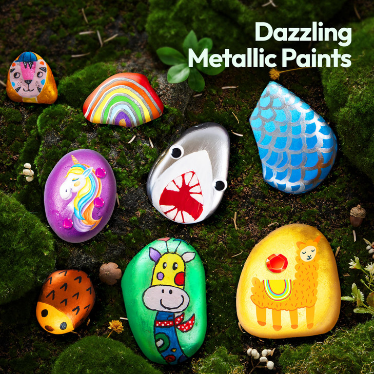 JOYIN Rock Painting Kit for Kids, Arts and Crafts for Girls & Boys Ages 6-12, DIY Supplies for Painting Rocks, Easter Craft Kits Art Set, Toddler Bir