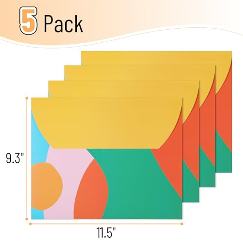 Mr. Pen Cute Multicolor Paper Folders with Pockets, 5 Pack, 2 Pocket, A4 Size, Contemporary Style
