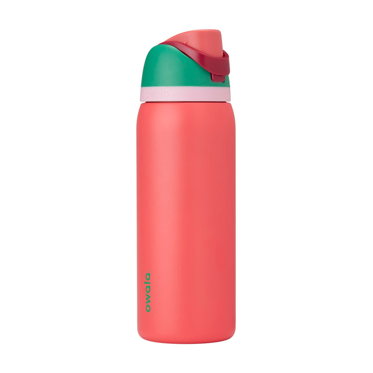 Owala FreeSip Insulated Stainless Steel Water Bottle with Straw for Sports, Travel, and School BPA-Free Sports Water Bottle, 32 oz, Strawberry Fields