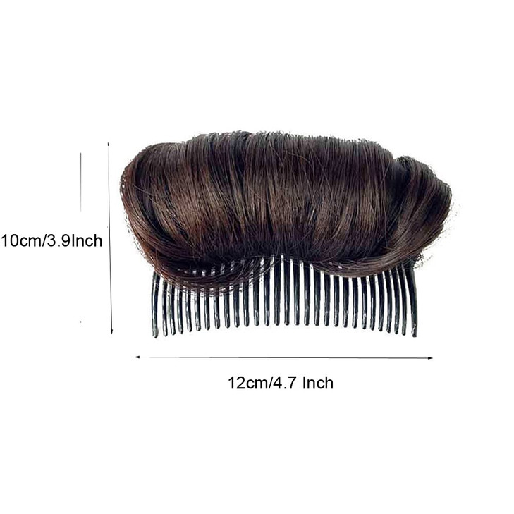 Invisible False Hair Bun Clip Base Bump Fluffy Insert Tool Increased Styling Hair Clip Accessories for Women Lady Girls (Dark Brown)