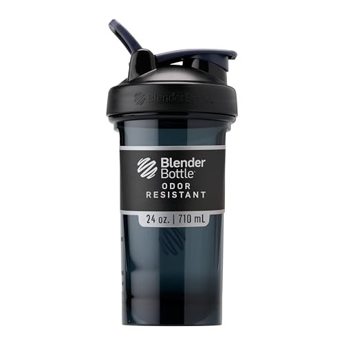 BlenderBottle Shaker Bottle Pro Series Perfect for Protein Shakes and Pre Workout, 24-Ounce, Black