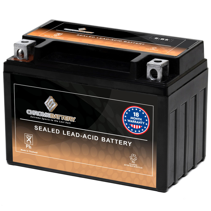 CB CHROMEBATTERY 9-BS Maintenance-Free, 120CCA, 12V 10Ah Battery Replacement for ATV, Motorcycle, Jet Skis, Scooter, UTV, and More - Nut and Bolt (T3