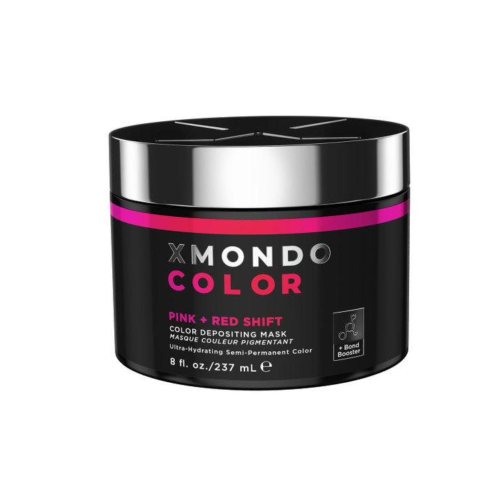 XMONDO Color Pink + Red Shade Shift Color Depositing Mask Infused with Bond Boosters & Hyaluronic Acid to Nourish, Revitalize & Repair, Vegan Formula