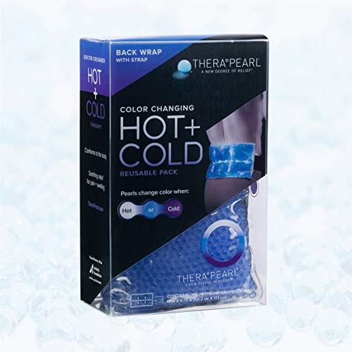 TheraPearl Reusable Hot Cold Pack for Back, Reusable Back Wrap with Strap & Gel Beads, Best Ice Bag for Lower Back Pain Relief, Non Toxic Flexible Ho