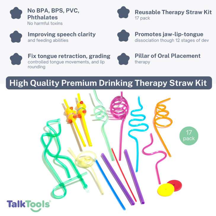 TalkTools Premium Drinking Crazy Straws - Fun Drinking Straws Silly Colorful Drinking Straws Crazy Straws For Kids Colorful Reusable Swirly Twisty Lo