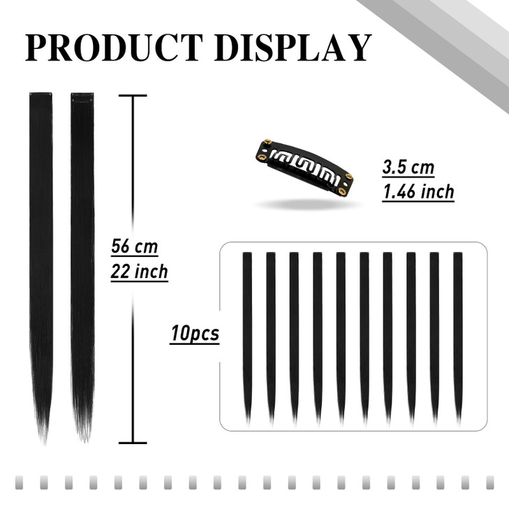 SOFEIYAN Pink Clip in Hair Extensions Clip in Hair 10 PCS Pink Hair Extensions 22 Inch Long Straight Hair Pieces Colored Synthetic Hair Extension for