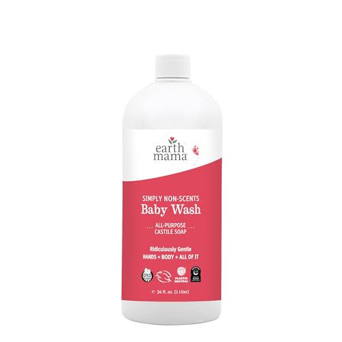 Earth Mama Simply Non-Scents Baby Wash - Foaming Hand Soap & Body Wash for Sensitive Skin - 34 fl oz - Infant Essentials - Fragrance-Free