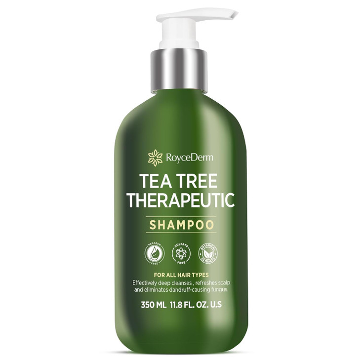 Roycederm Tea Tree Antifungal Shampoo: Folliculitis Shampoo for Dry Scalp, Dandruff, and Itchy Scalp - Medicated Clarifying shampoo with Tea Tree Oil