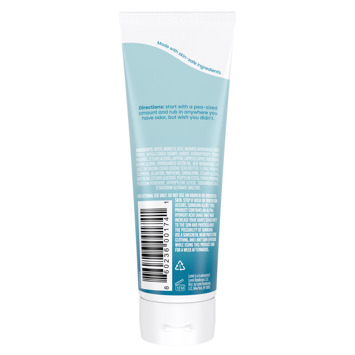 Lume Whole Body Deodorant - Invisible Cream Tube - 72 Hour Odor Control - Aluminum Free, Baking Soda Free, Skin Safe - 3.0 ounce (Unscented)