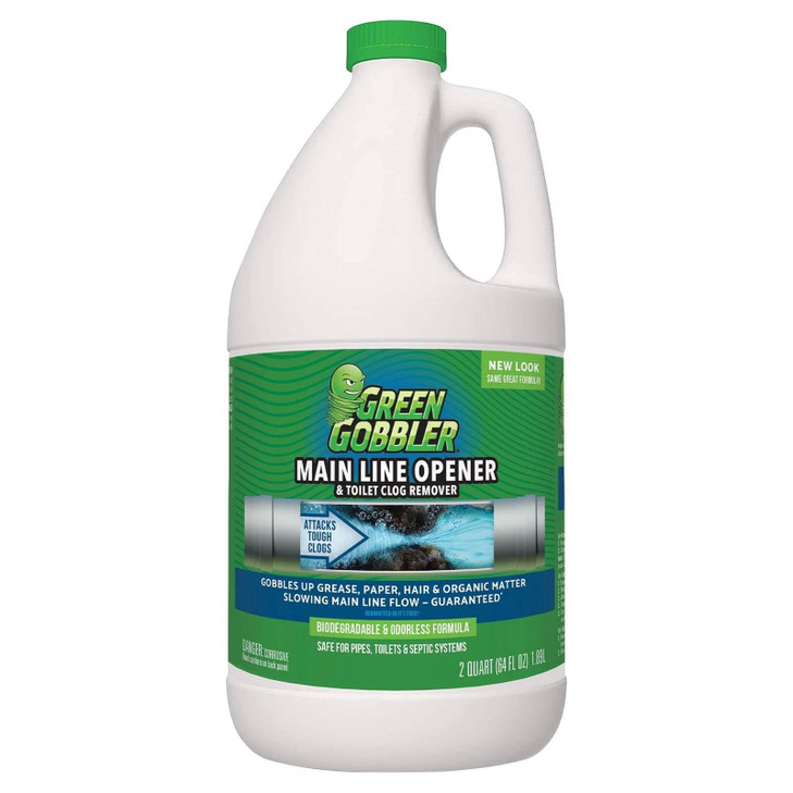 Green Gobbler Ultimate Main Drain Opener | Drain cleaner Hair Clog Remover | Works On Main Lines, Sinks, Tubs, Toilets, Showers, Kitchen Sinks | 64 f