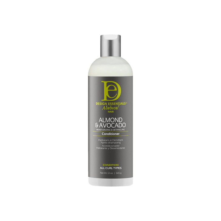 Design Essentials Almond & Avocado Moisturizing & Detangling Conditioner with Shea Butter & Coconut, Conditioner for Natural Hair, 12 oz