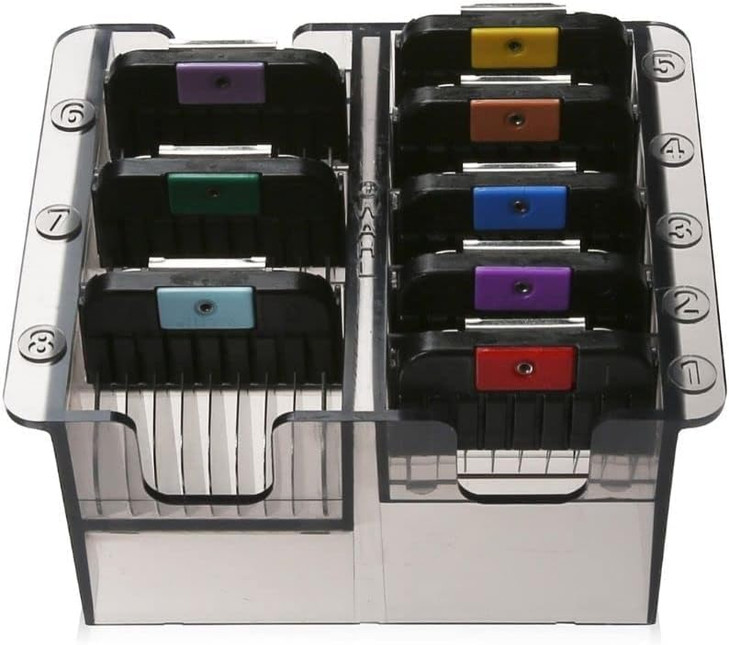Wahl Pro Animal Stainless Steel Attachment Combs - 8 Cutting Lengths - Color-Coded Dog & Cat Clipper Guides - Animal Grooming Essentials - Snag-Free