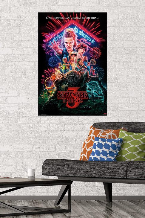 Trends International Netflix Stranger Things: Season 3 - One Sheet Wall Poster, 22.375" x 34", Poster & Mount Bundle