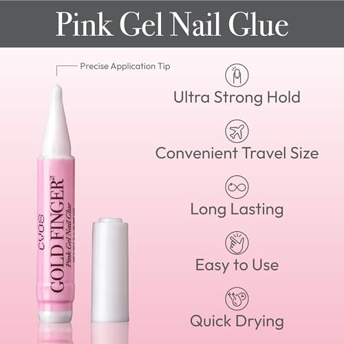 Goldfinger Professional Nail Glue - Super Strong, Fast-Drying, Long-Lasting, Easy Application, Perfect for Acrylic & Press-On Nails, Quick Repair, Pa