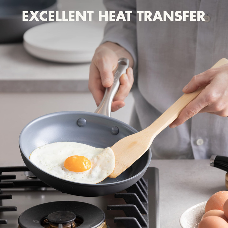 GreenPan Lima Hard Anodized 8" Frying Pan Skillet Nonstick, Ceramic Nonstick, PFAS-Free Nontoxic Pots and Pans, Oven & Broiler Safe, Stainless Steel