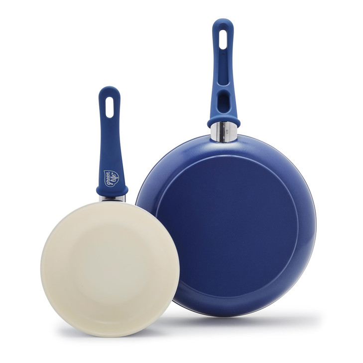 GreenLife Non Stick Fry Pan Set (7" & 10"), Non-Toxic PFAS-Free Ceramic Skillets, Dishwasher & Oven Safe, Egg Omelet Frying Pans, Stay- Cool Handles,