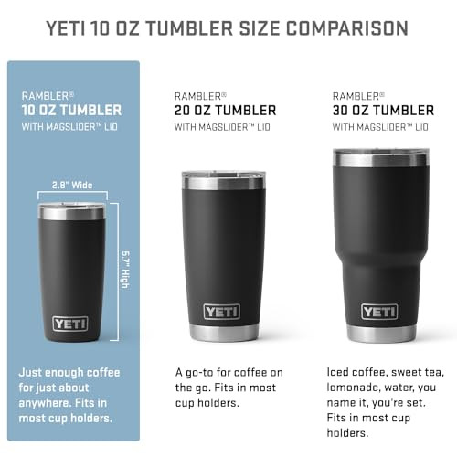 YETI Rambler 10 oz Tumbler, Stainless Steel, Vacuum Insulated with MagSlider Lid, Rescue Red
