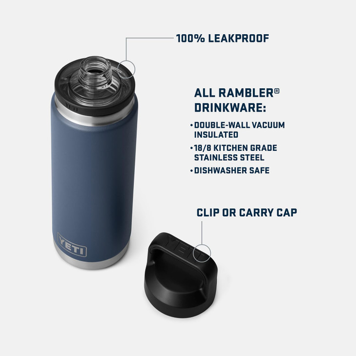 YETI Rambler 26 oz Bottle, Leakproof, Vacuum Insulated, Stainless Steel with Chug Cap, Cosmic Lilac
