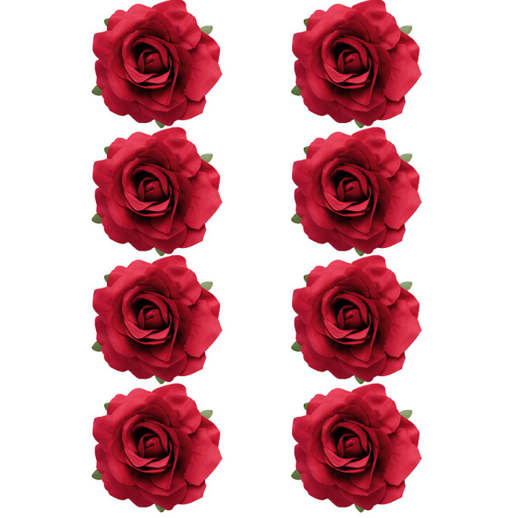 Topbuti 8 Pcs Rose Hair Clip Flower Hairpin Brooch Floral Clips Headpiece Hair Accessories for Woman Girl Party Halloween Wedding Valentines Mother's