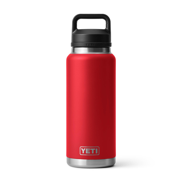 YETI Rambler 36 oz Bottle, Leakproof, Vacuum Insulated, Stainless Steel with Chug Cap, Rescue Red