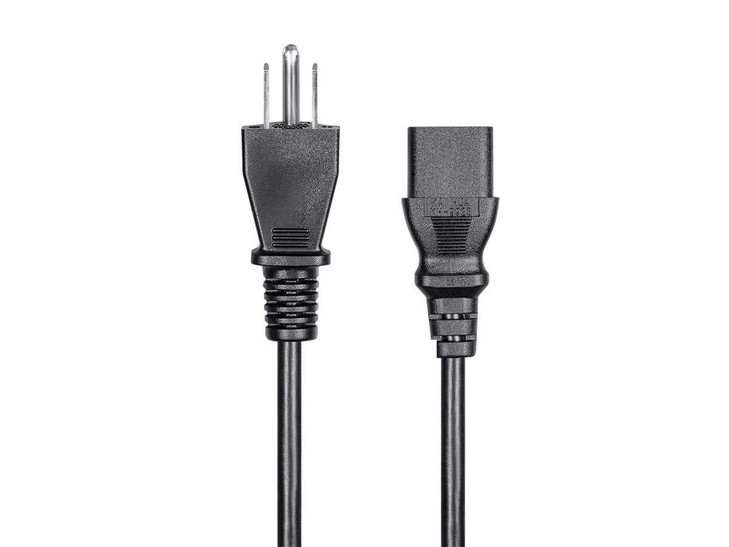 Monoprice Power Cord - NEMA 5-15P to IEC 60320 C13, 18AWG, 10A/1250W, 125V, 3-Prong, 4ft, Black