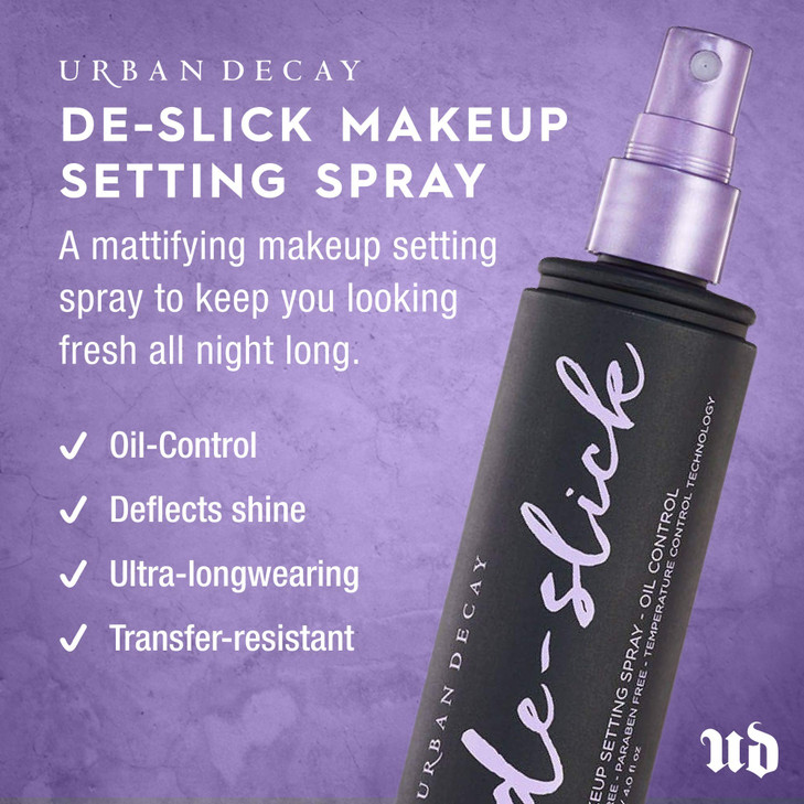Urban Decay De-Slick Mattifying Makeup Setting Spray for Face (Full Size), Waterproof, Smudge-proof, Oil & Shine Control, for Oily Combination Skin,