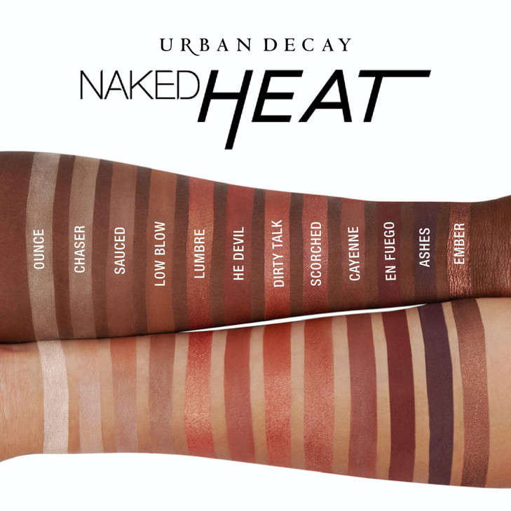 URBAN DECAY Naked Heat, Warm Brown Neutral Eyeshadow Palette, Matte, Metallic, Shimmer Finish, 12 Amber-hued Red & Orange Eye Shadows, Versatile Warm