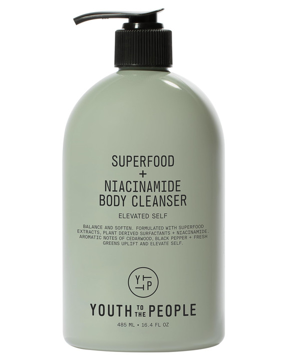 Youth To The People Superfood + Niacinamide Body Wash, Full Size (16.4 fl oz), Kale + Green Tea Cleanser with Nourishing Vitamins + Antioxidants, Imp