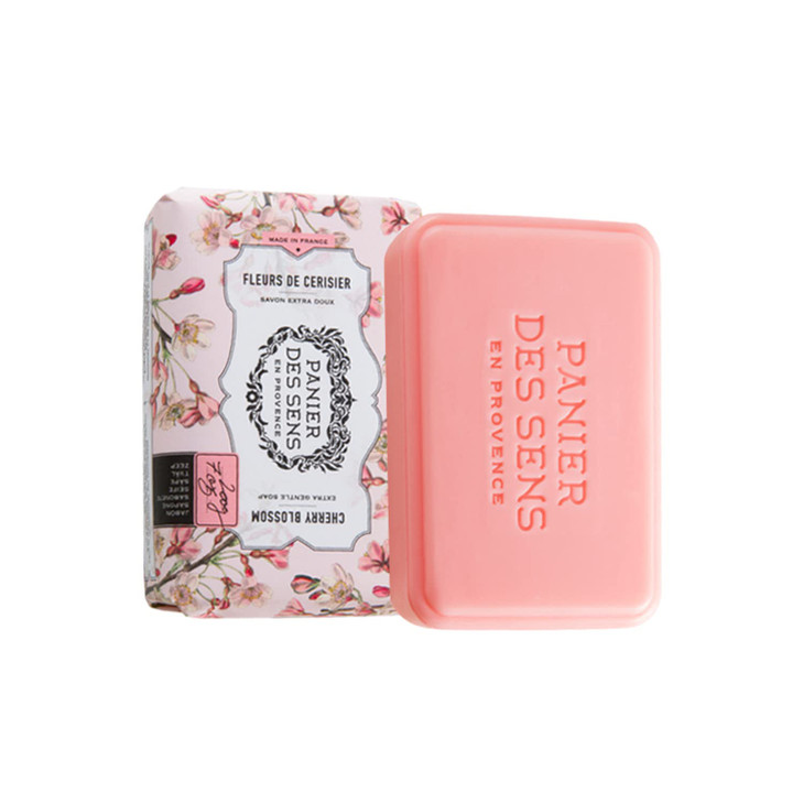 Panier des Sens - Cherry Blossom Shea Butter Bar Soap 2x 7oz/200g - Moisturizing Soap Bars for Hands & Body - 95% Natural Formula - Gentle Cleansing,