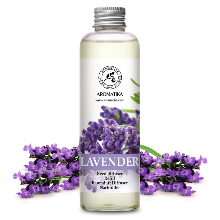 Lavender Reed Diffuser Refill 6.8 Fl Oz - Lavanda Refill - Room Fragrance Diffuser w/Natural Essential Lavender Oil - Reed Diffuser Oil Refill for Sp