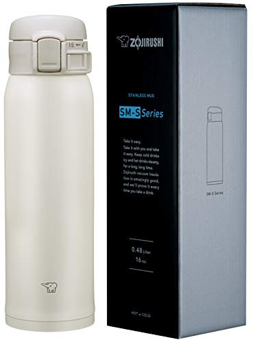 Zojirushi SMSR48EWA Stainless Mug, 16-Ounce, White