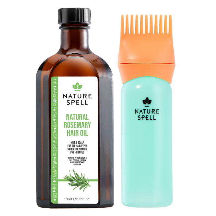 Nature Spell Rosemary Oil For Hair Growth With Root Comb Applicator, Pre-Diluted Hair & Scalp Oil Nourishes Dry, Damaged Hair, For Women & Men, 5.07