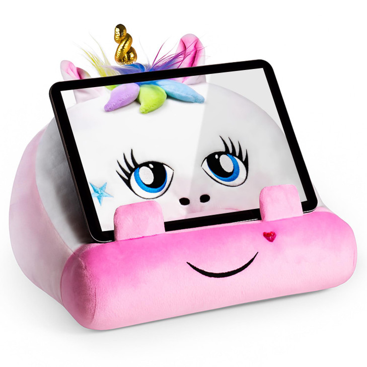 Gifts for Readers & Writers Tablet & Book Stand for Kids, Soft Reading Pillow, Book Holder with Pockets for Storage, Suitable for eReader/iPad/Kindle