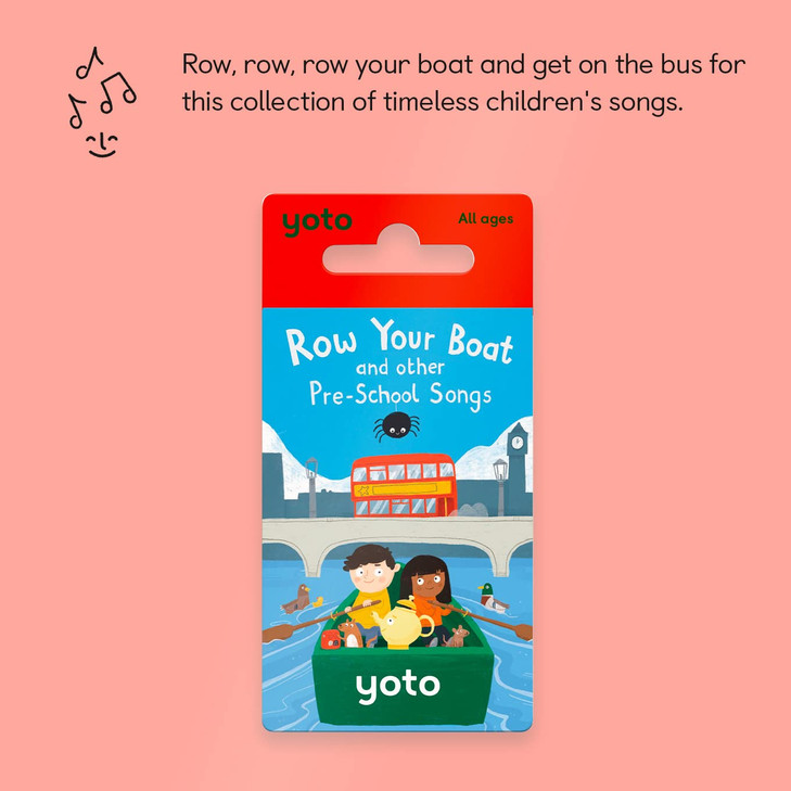 YOTO Row Your Boat & Other Pre-School Songs  Kids Musical Card for Use with Player & Mini All-in-1 Audio Device, Screen-Free Listening with Fun Sing