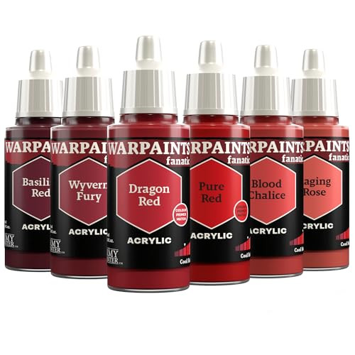 The Army Painter, Warpaints Fanatic Flexible Triad: Cool Reds, 6 x 18 ml acrylic paints - Miniature quality hobby paint for Dungeons and Dragons (DnD