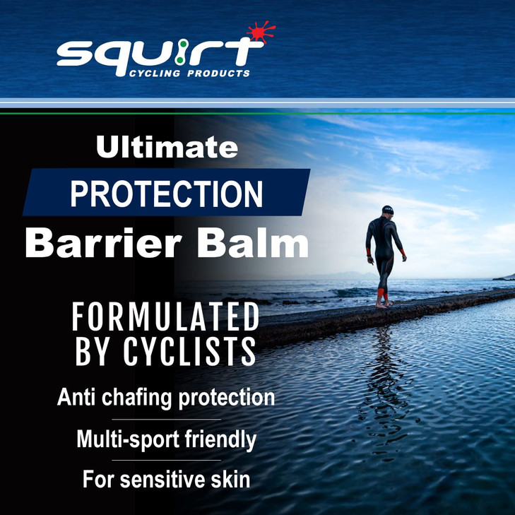 Squirt Barrier Balm for Chafing Relief - Body Anti Chafe Balm for Cycling & Endurance Sports - Water & Sweat Resistant Anti Chaffing Cream for Men &
