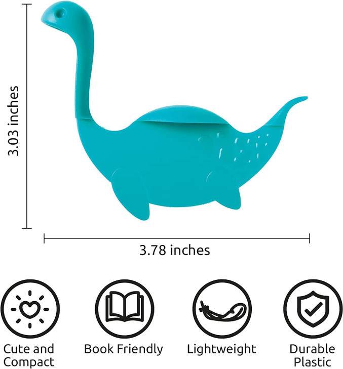 OTOTO Nessie Tale Book Mark - Turquoise Pagekeeper Bookmark - Unique Gifts for Readers, Women & Men - Pretty Lightweight Plastic Manga Bookmark for G