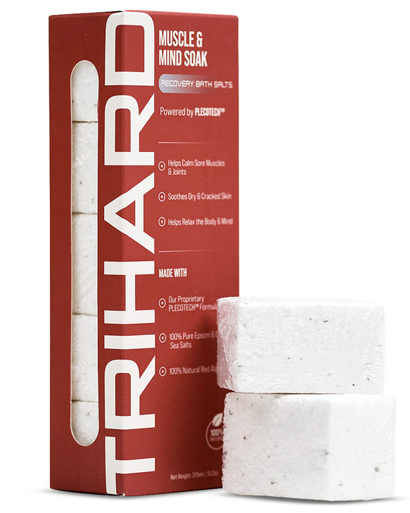 TRIHARD Muscle Recovery Bath Soak | Epsom & Dead Sea Salt Tablets with Tea Tree & Eucalyptus | Post-Workout Muscle & Joint Relief (5-Pack)