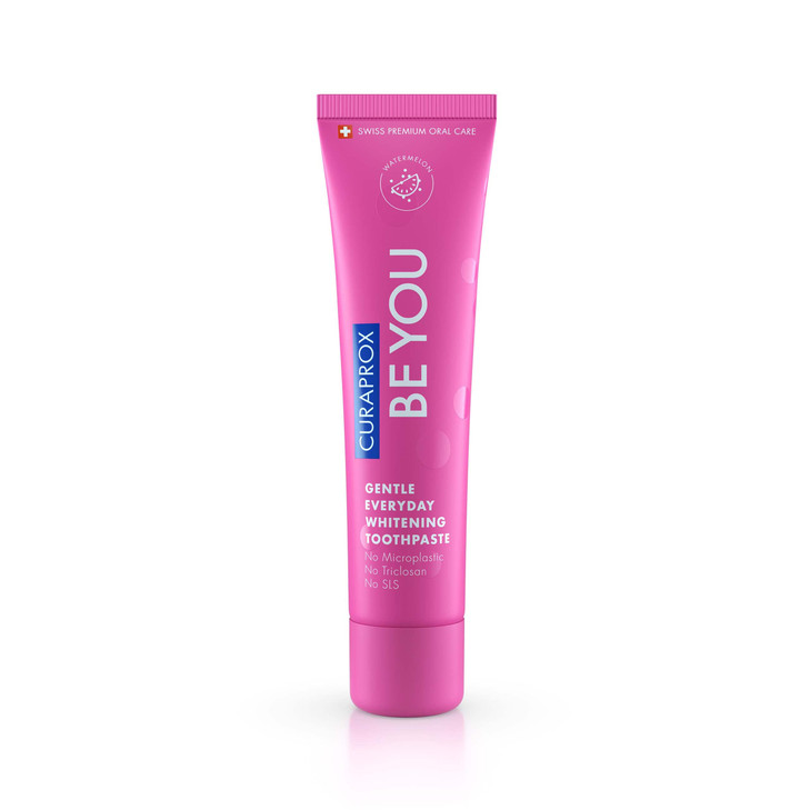 Curaprox Whitening Toothpaste  for Fresh Breath & Gum Care | Enzymatic Formula, Watermelon Flavour, Pink, 60ml | Vegan, SLS-Free, Fluoride 950ppm |