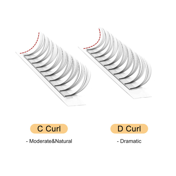 QUEWEL Premade Lash Fans, 8D Premade Fans Eyelash Extensions 0.07mm Thickness D Curl 11mm Volume Lash Extensions Short Stem Pre Made Fans Eyelash Ext