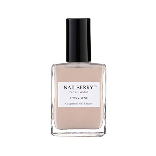 Nailberry L'Oxygéné Oxygenated Nail Lacquer | A Touch Of Powder | Beige Pink Semi-Sheer Polish | UV Protected Long-Wear Nail Polish | 12-Free | Vegan
