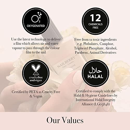 Nailberry L'Oxygéné Oxygenated Nail Lacquer | A Touch Of Powder | Beige Pink Semi-Sheer Polish | UV Protected Long-Wear Nail Polish | 12-Free | Vegan