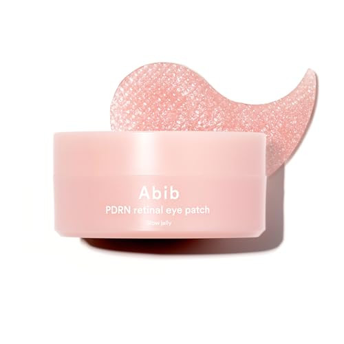 Abib PDRN Retinal Eye Patches for Rejuvenating & Puffy Eyes with Glow Jelly, Niacinamide, 60 Count, Korean Skin Care