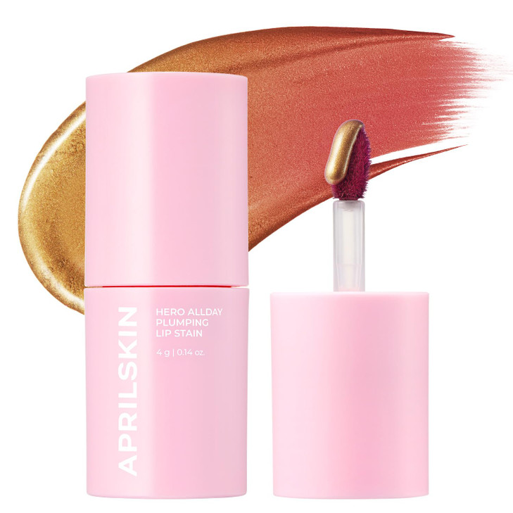 APRILSKIN Hero All Day Plumping Lip Stain | 24H Long-Lasting | Quick Visible Plumping for Fuller-Looking Lips | Smudge-Proof & Transfer Proof Wipe-Of