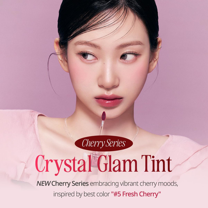 CLIO Crystal Glam Tint, Glossy Lip Tint with Glass-Like Shine, Lightweight Buildable Lip Stain, Long-Lasting Color, Non-Sticky, Rose Extract, Korean