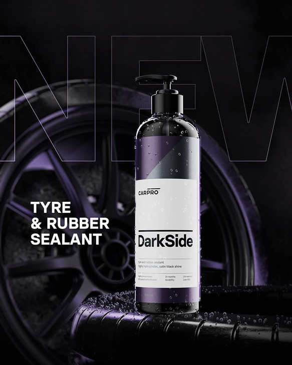 CARPRO DarkSide - Tire & Rubber Sealant, Hydrophobic & Self-Cleaning, Satin Black Shine, UV Protection, Revives Dull Faded Rubber, Ready to Use - 500